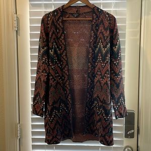 Lucky Brand Long Ikat Cardigan - S